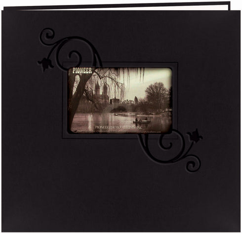 12X12 BLACK FLORAL POST ALBUM
